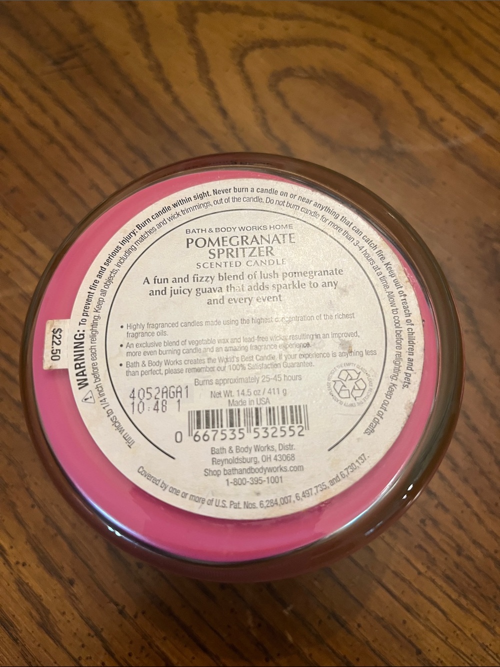 Bath & Body Works "Summer Sips" scented candle in Pomegranate Spritzer - Picture 9 of 10